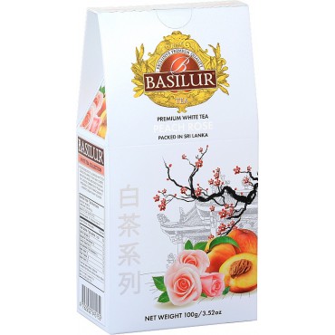 Basilur: White Tea Peach Rose papír 100g