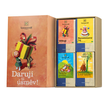 Sonnentor: Dárková kazeta čajů Daruji Ti úsměv 144g