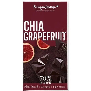 *Vegan čokoláda 70% s chia a grapefruitem BIO 60g