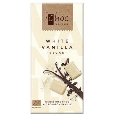 iChoc: Rýžová čokokoláda bílá s vanilkou BIO 80g
