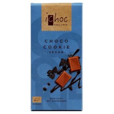 iChoc: Rýžová čokoláda se sušenkami BIO 80g
