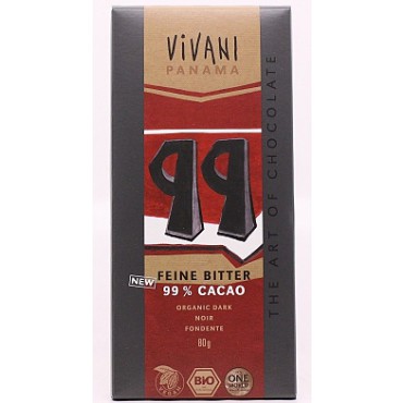 Vivani: Hořká čokoláda 99%  BIO 80g