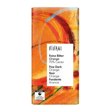 Vivani: Čokoláda hořká pomerančová BIO 80g