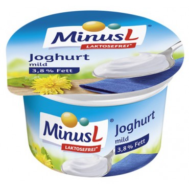 MinusL: Jogurt bílý 3,8% bez laktózy 150g