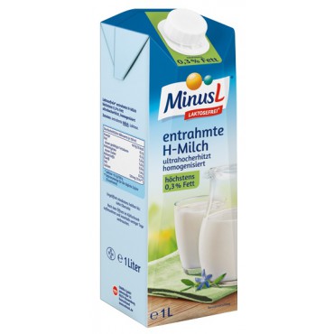 MinusL: Mléko odstředěné 0,3% bez laktózy UHT 1l