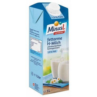 MinusL: Mléko 1,5% bez laktózy UHT 1l