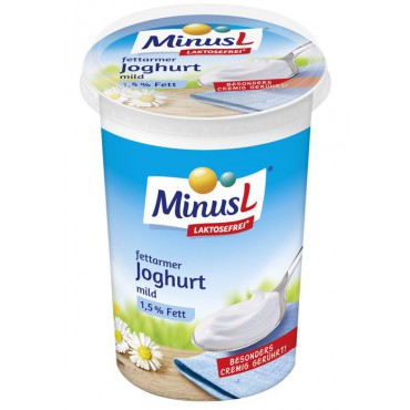 MinusL: Jogurt bílý 1,5% bez laktózy 400g