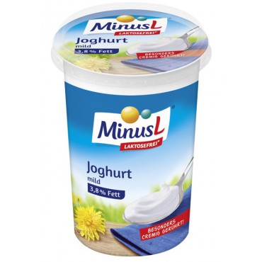 MinusL: Jogurt bílý 3,8%  bez laktózy 400g