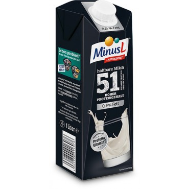 MinusL: Bezlaktózové mléko 0,9% s proteiny 1l