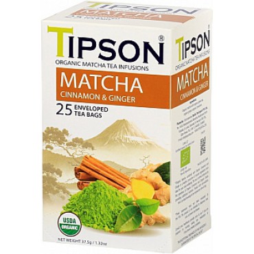 Tipson: Matcha Cinnamon & Ginger BIO 25x1,5g