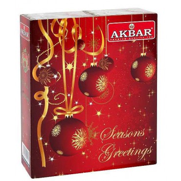 AKBAR Christmas černý, zelený čaj 25x2g+25x1,5g