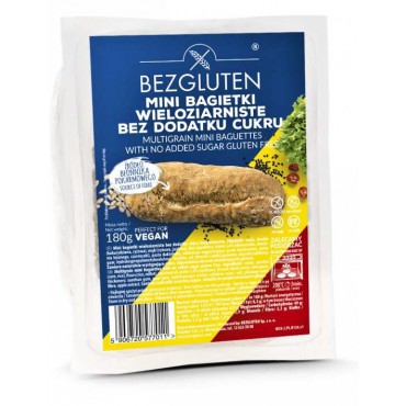 Bezgluten: Bagety Multigrain bez cukru 2x90g