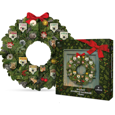 Leros: Bylinný adventní kalendář věnec 24 sáčků