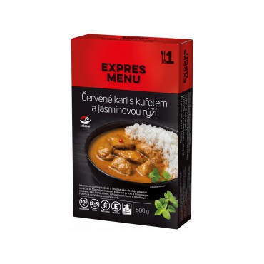 EXPRES MENU: Červené kari s kuřetem a jasmínovou rýží 500g