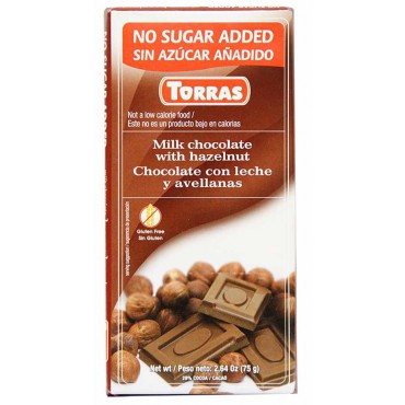 Torras: Mléčná čokoláda s lískovými ořechy 75g