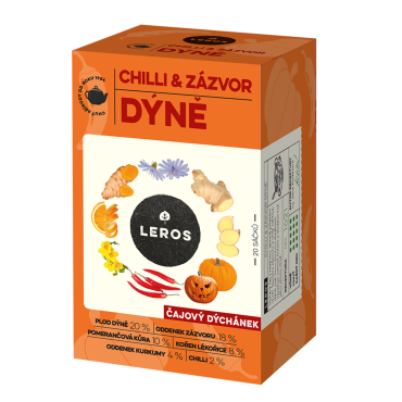 Leros: Čajový dýchánek Chilli & zázvor, dýně 20x2g