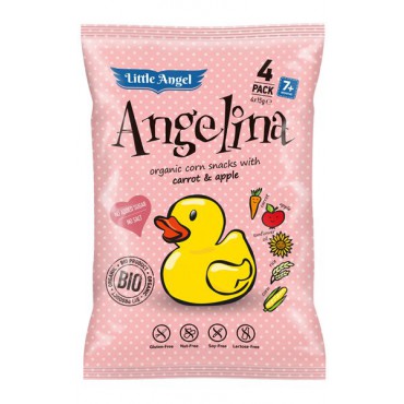 Snack kukuřičný Angelina mrkev a jablko BIO 4x15g