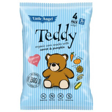 Snack kukuřičný Teddy mrkev a dýně BIO 4x15g