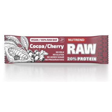 Nutrend: Raw Protein Bar kakao a třešeň 50g