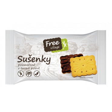 Sušenky polomáčené v tmavé polevě 80g