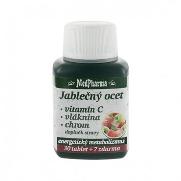 MedPharma: Jablečný ocet + vitamin C + vláknina + chrom 37tbl.