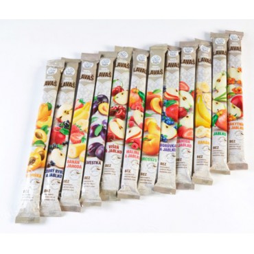 Osvěžující ovocné trubičky malina + jablko bez cukru 135g