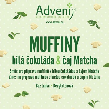 Adveni: Muffiny s Matcha tea a bílou čokoládou 280g