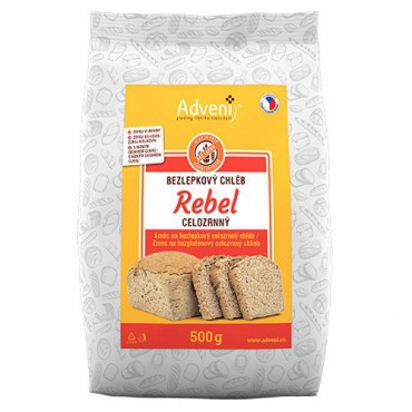 Adveni: Bezlepkový chléb REBEL celozrnný 500g