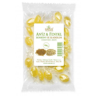 Grešík: Anýz & Fenykl bonbóny se sladidlem 100g