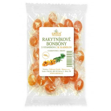 Grešík: Bonbóny rakytníkové se sladidlem 100g
