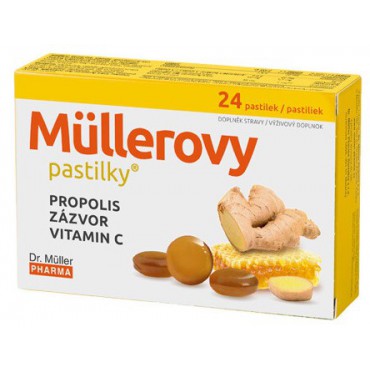 Müllerovy pastilky propolis, zázvor, vit.C 24ks