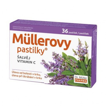 Müllerovy pastilky se šalvějí, vit.C 36ks