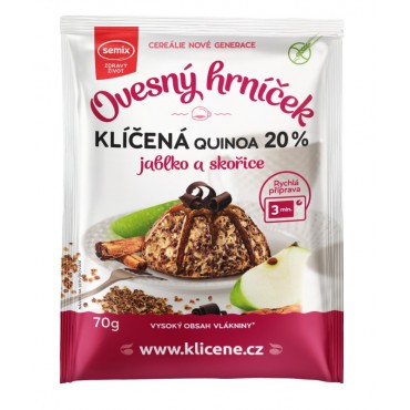 Ovesný hrníček klíčená quinoa, jablko a skořice 70g