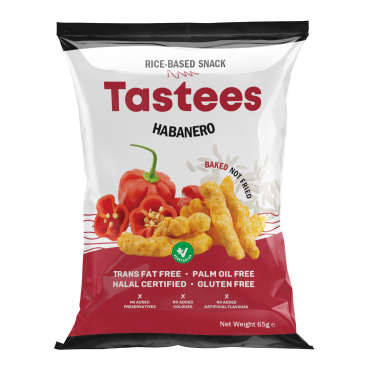 Tastees rýžový snack s příchutí Habanero 65g