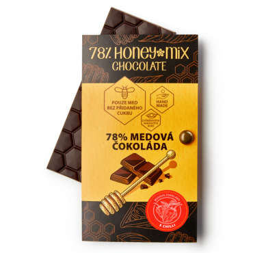 Medová čokoláda 78% s chilli 60g