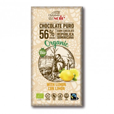 Solé: Hořká čokoláda citrónová BIO 100g