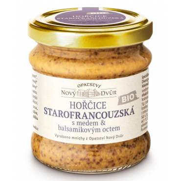 Hořčice starofrancouzská med a balsamico BIO 195g