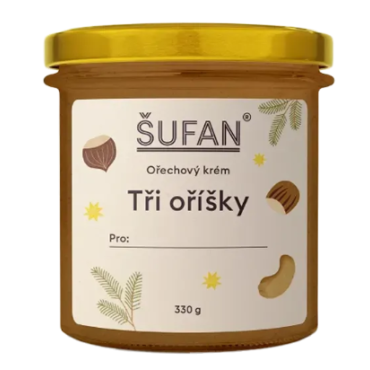 Šufan: Tři oříšky - ořechový krém  330g