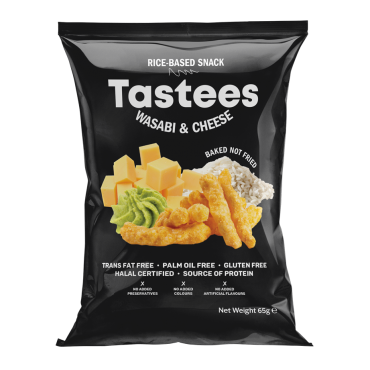 Tastees rýžový snack wasabi a sýr 65g