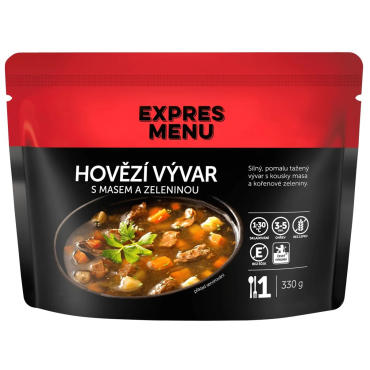EXPRES MENU: Hovězí vývar s masem a zeleninou 330g